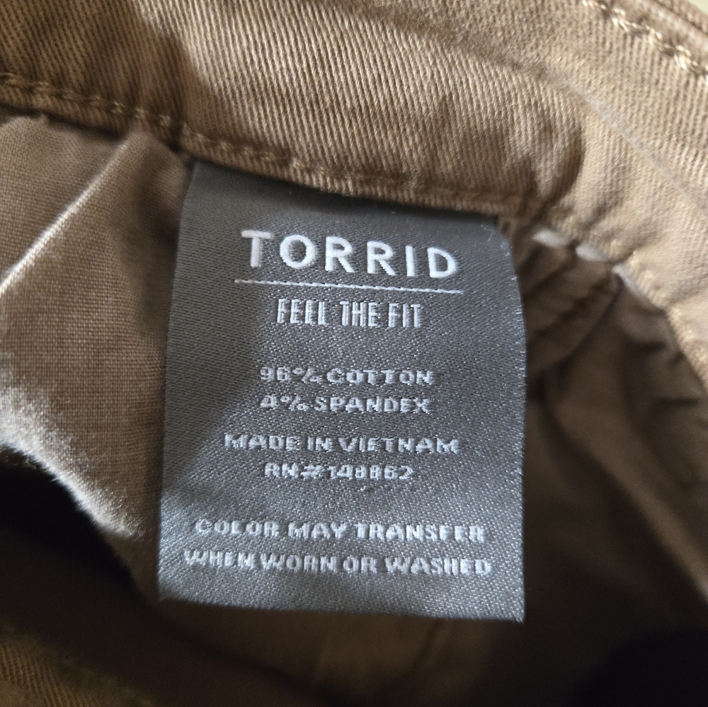 Torrid Brown Twill Crop Chino Pants NWT Size: 18 - Picture 6 of 6